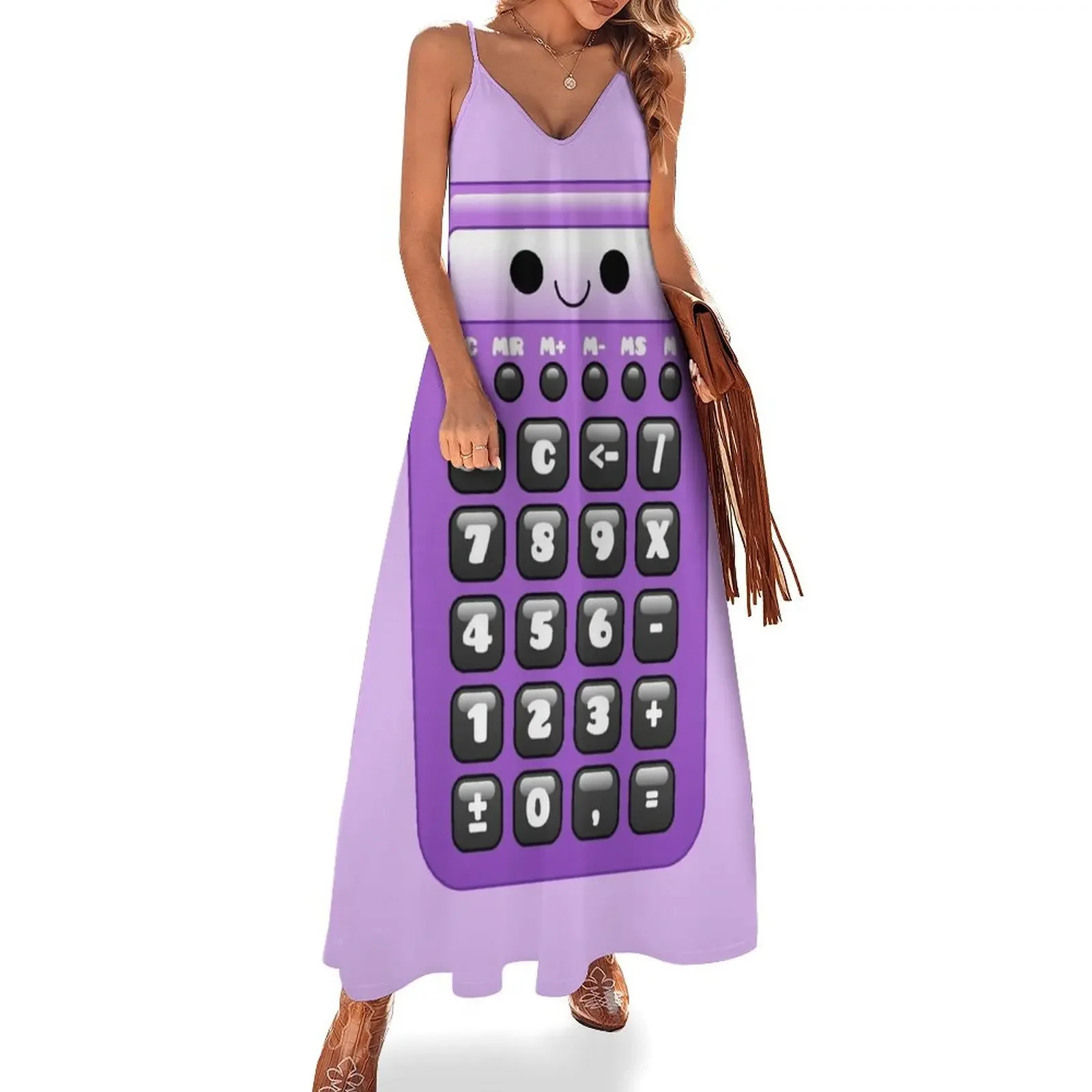 kawaii purple calculator Sleeveless Dress elegant and pretty women's dresses dresses for womens