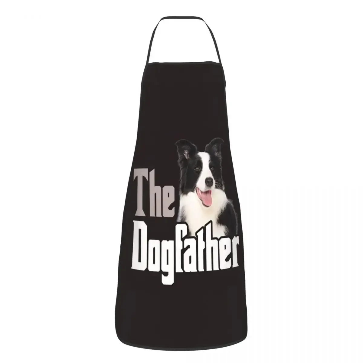 Unisex The Dogfather Border Collie Dog Kitchen Chef Cooking Baking Apron Men Women Puppy Animal Pet Tablier Cuisine for Painting