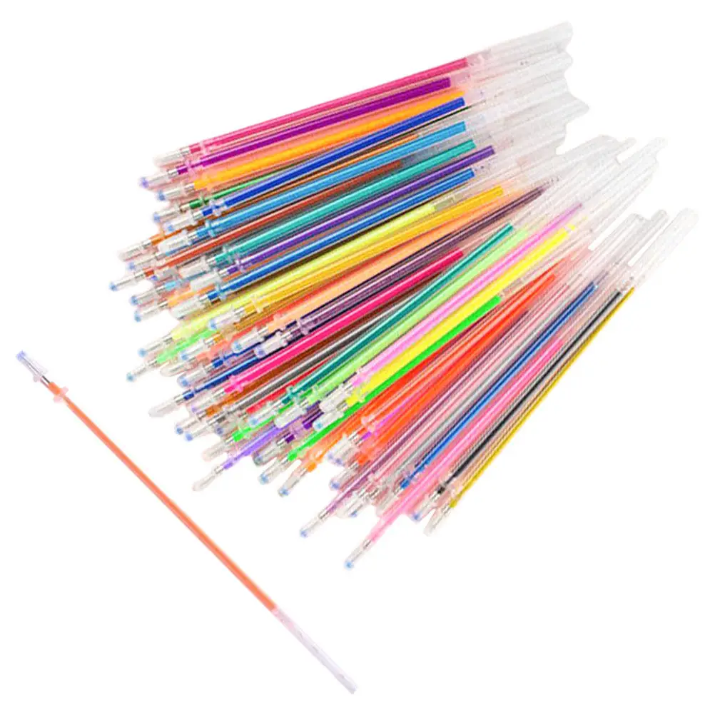 

48Pcs Colored Neutral Pen Refills Gel Ink Replacement Smooth Writing Office Study Supplies Creative Fine Point Pen Refills