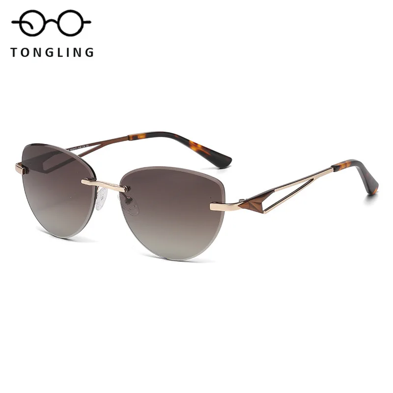 2026 New High-Quality Fashionable Frameless Women Handcrafted Alloy Retro Design UV Protection Outdoor Men Unique Sunglasses