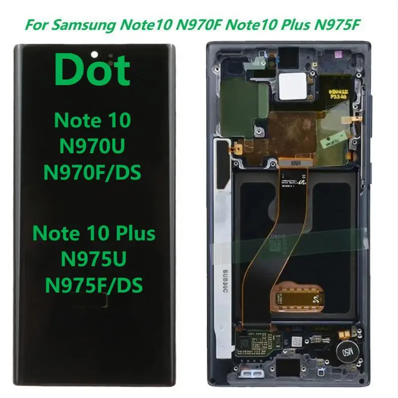 Original N975F LCD With Frame For Samsung Galaxy Note 10 Display Touch Screen Note10 Plus SM-N975F N970F LCD Touch Screen