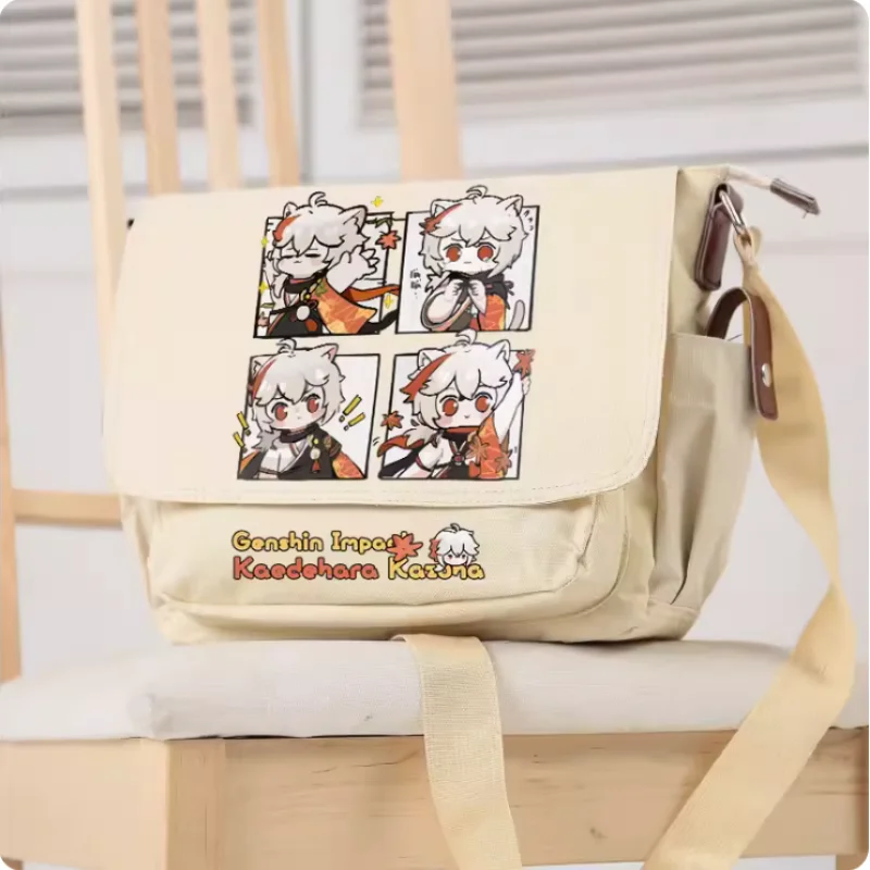 Anime Genshin Impact Cartoon Bag, Kaedehara Kazuha, Bolsa Mensageiro Estudante, Moda Unisex, Lazer Crossbody, Adolescentes, B214