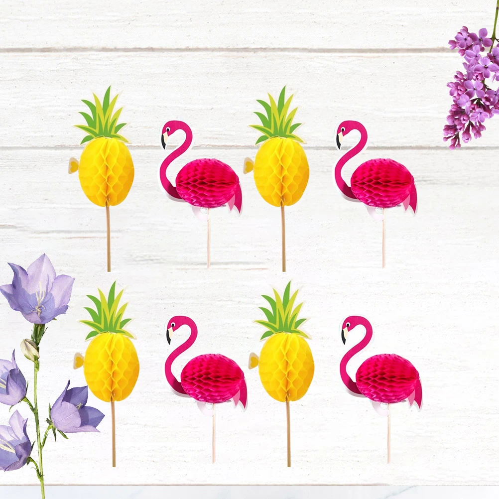 

20 PCS Flamingo Cupcake Picks Wedding Decor Pineapple Decoration Decorate Party