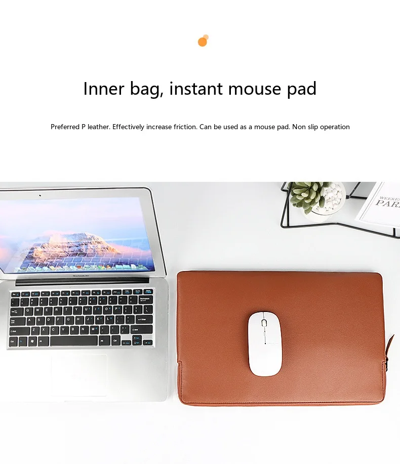 PU-Leder Laptop-Schutzhülle 13,3-15,6 Zoll Stoßfeste Schutztasche für MacBook Air Pro – Detail 13