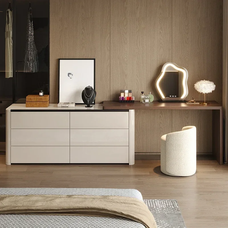 

Italian minimalist dresser storage cabinet integrated bedroom tpye luxury premium solid wood makeup tablefurniture factory