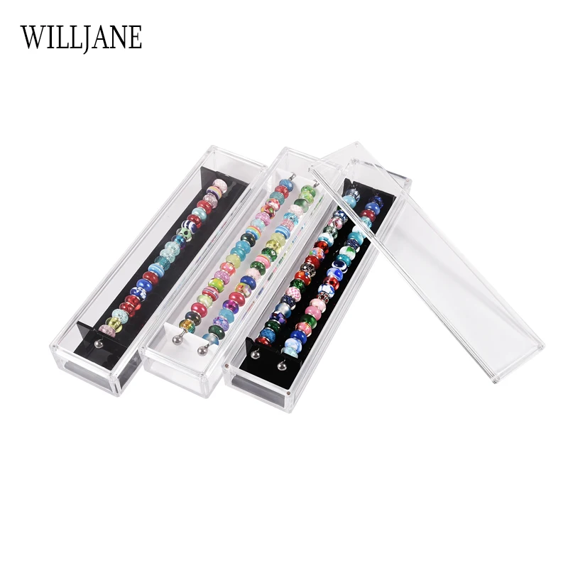 Bracelet Charms Storage Box Rondelles Ring Holder Rods Pendant Organizer Case Beads Collector Trollbeads Display Tray With Cover