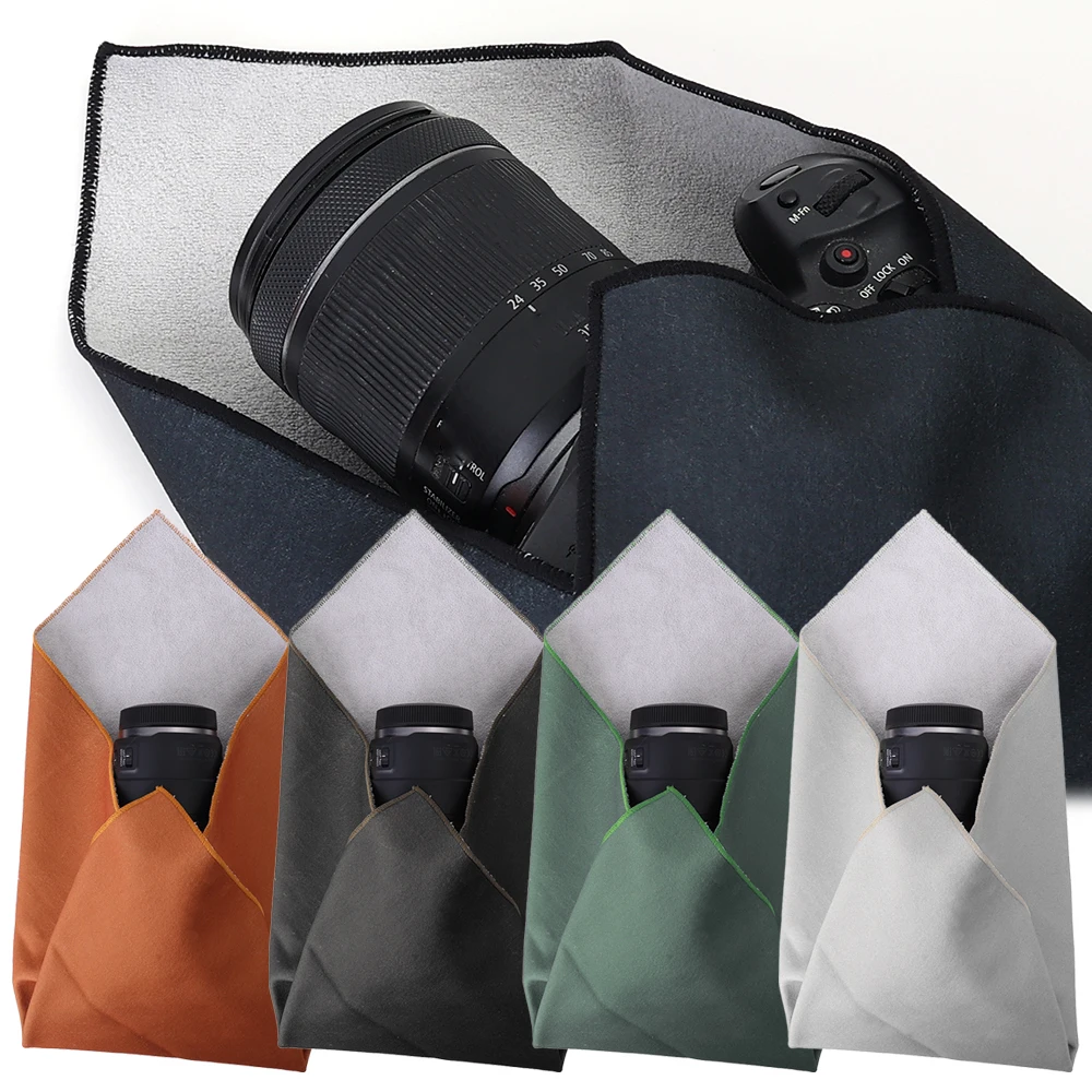 Portable Self-adhesive Folding Cloth Camera Storage Bag For Photography Cameras Phones Cosmetics Plush Wrapping Cloth