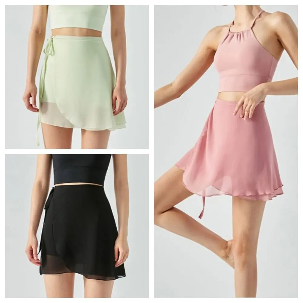 بسيطة اليوغا توتو الدانتيل متابعة تنورة شبكة رقيقة التدريب الباليه الرقص تنورة الرقص ارتداء المضادة للوهج المئزر التفاف فستان اليوغا