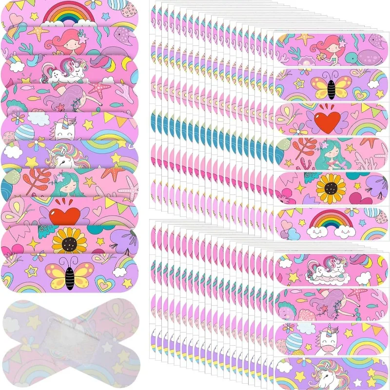 Random Cartoon Band Aid, Kawaii, dinossauro, tubarão, helicóptero, impressões, ferida emplastros, fita de vestir, ataduras adesivas, 10pcs, conjunto