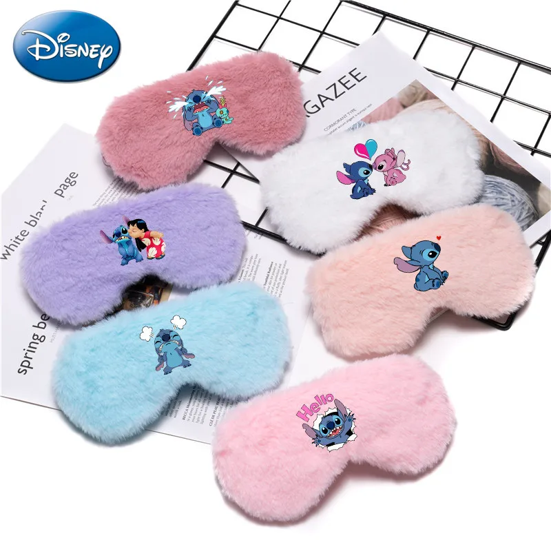 Disney Stitch Lilo & Stitch Eye Mask Faux Rabbit Fur Shade Sleep Eye Care Travel Eye Mask Sleep Relax Boys Girls Birthday Gift