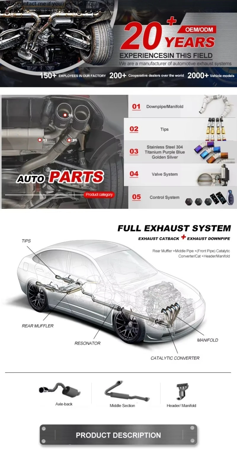 RES Exhaust High Flow Titanium Valve Muffler Match with Stock Button Control Exhaust System for Porsche 718 GT4