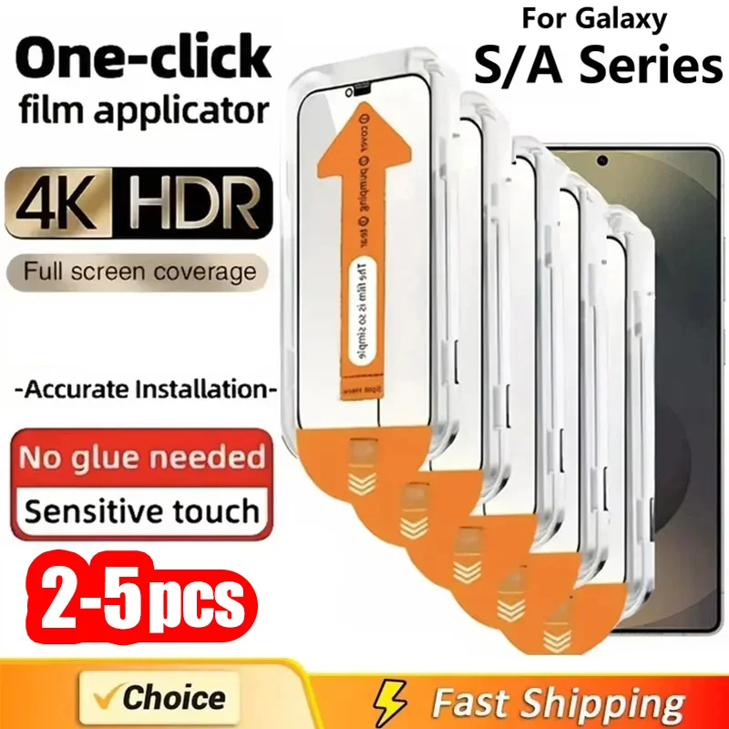 2-5PCS HD gehärtetes Glas für Samsung A55 A17 A16 A56 A57 A72 A71 A54 A37 A36 A27 A26 A35 A34 A25 A21 A53 A52 Displayschutzfolie