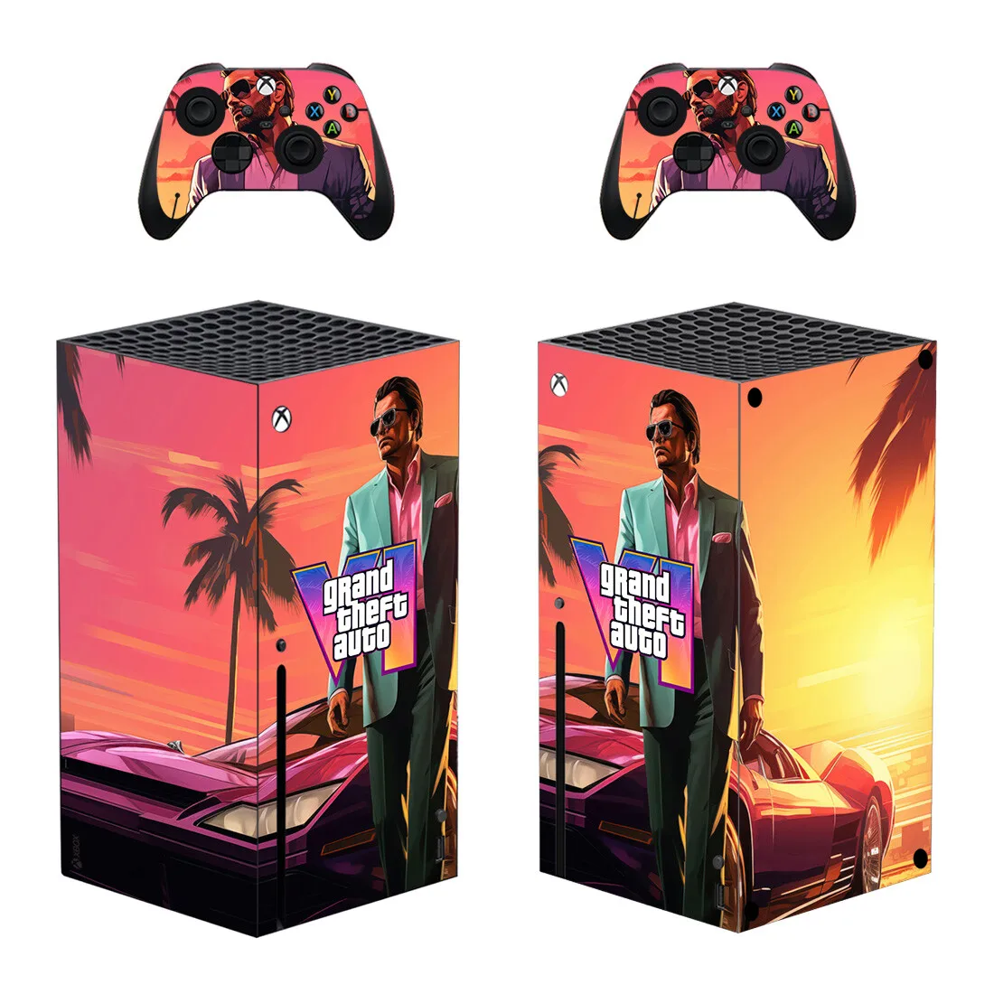 Grand Theft Auto VI GTA 6 Skin Sticker Cover for Xbox Series X Console and Controllers XSX Skin Sticker Decal Vinyl