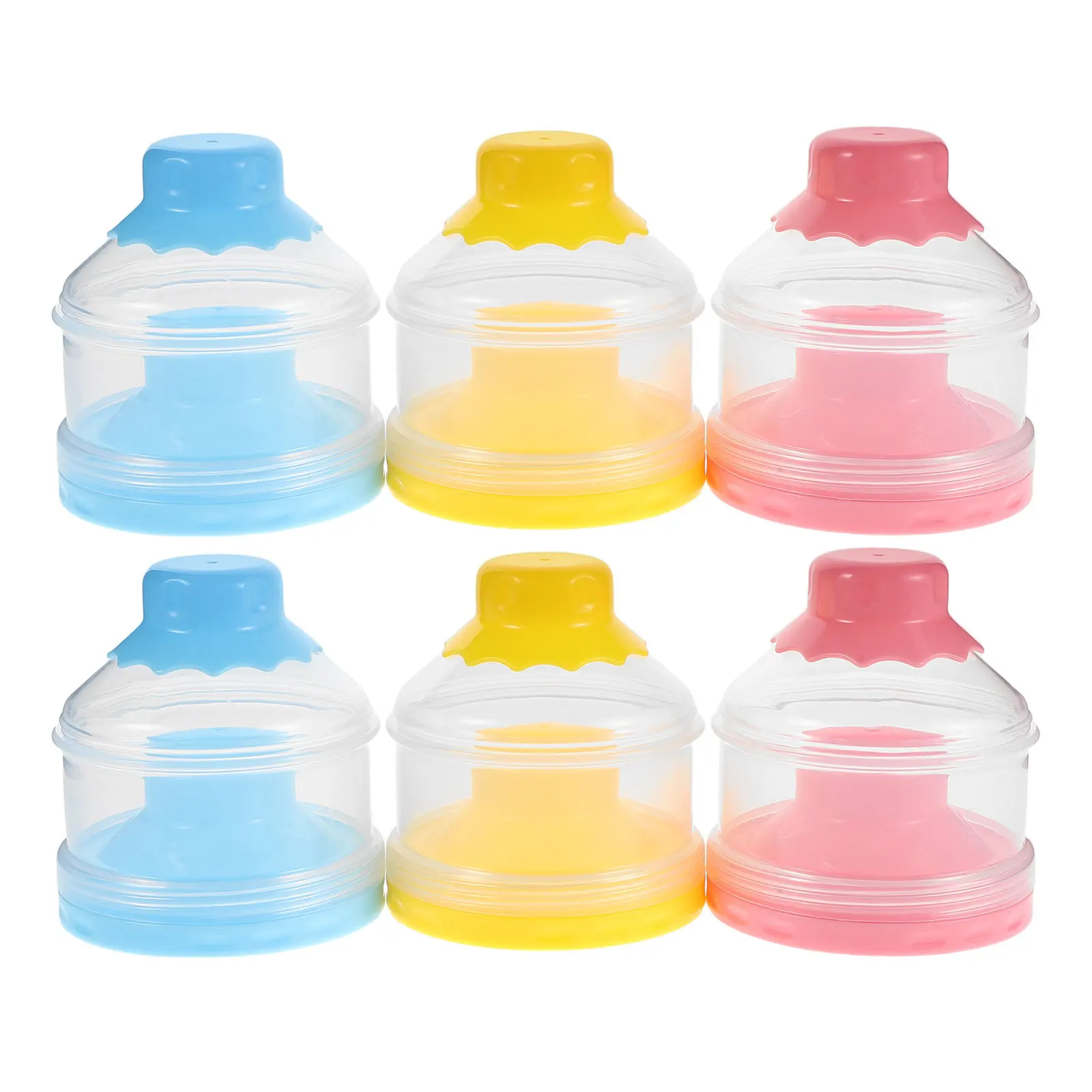 2Sets Portable Formula Travel Container 3 Compartment Stackable Airtight Milk Powder Dispenser for Baby Bottle Feeding on The Go