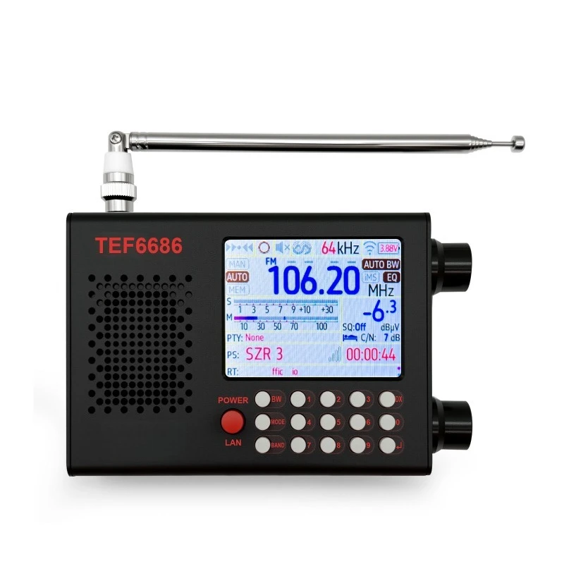 TEF6686 Radio Receiver FM/LW/MW/SW RDS 2.8inch Touch LCD + Battery + Antenna