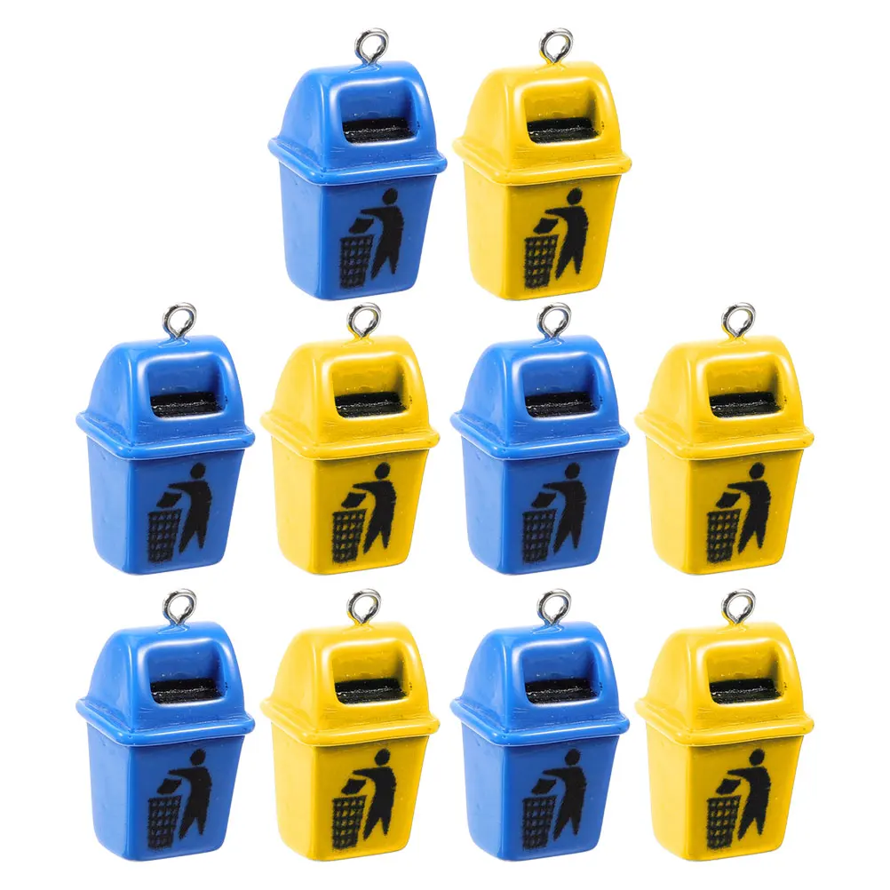 

10 Pcs Trash Can Shaped Resin Charms Lightweight Durable Jewelry Making Earrings Keychains Crafting Accessories Pendant