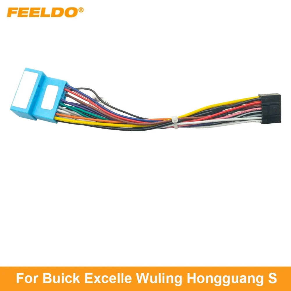 

FEELDO Car 16pin Audio Wiring Harness For Buick Excelle Wuling Hongguang S Aftermarket Stereo Installation Wire Adapter