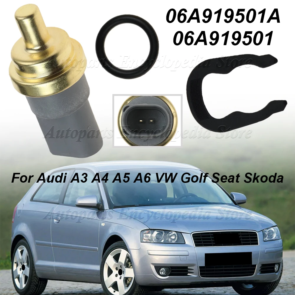

Подходит для Audi A3 A4 A5 A6 VW Golf Seat Skoda 06A919501, датчик температуры охлаждающей жидкости двигателя автомобиля с уплотнительным кольцом 06A919501A