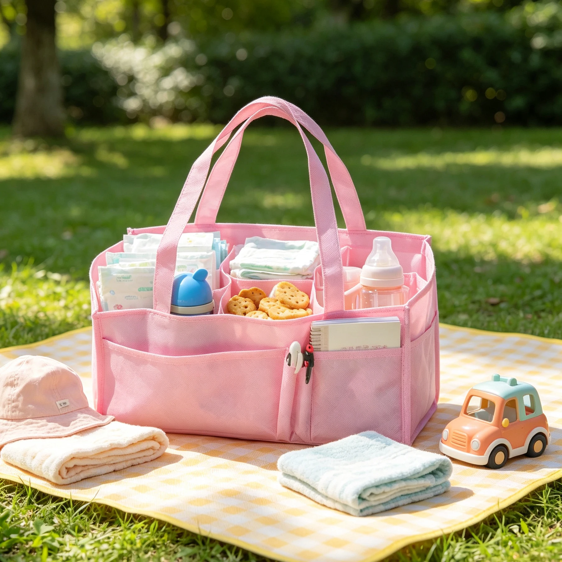 Portable Mummy Bag Bottle Storage Multi-Function Separate Bag Nappy Maternity Handbag Baby Tote Diaper Organizer