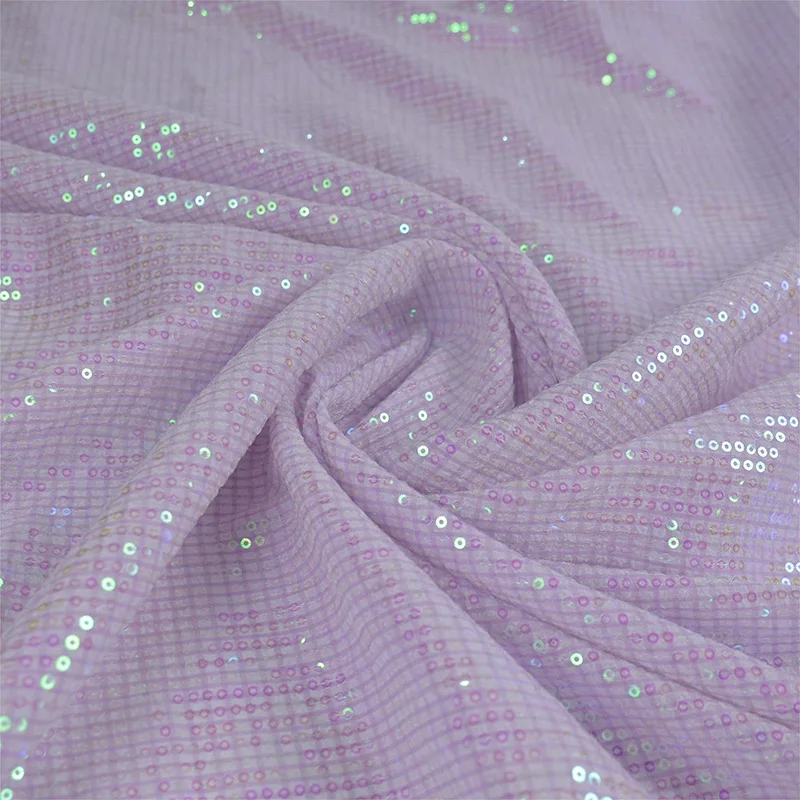 High-Density Glitter Embroidered Sequin Fabric Christmas Wedding Decoration Dress Handbag Accessories Trimming Cloth Material