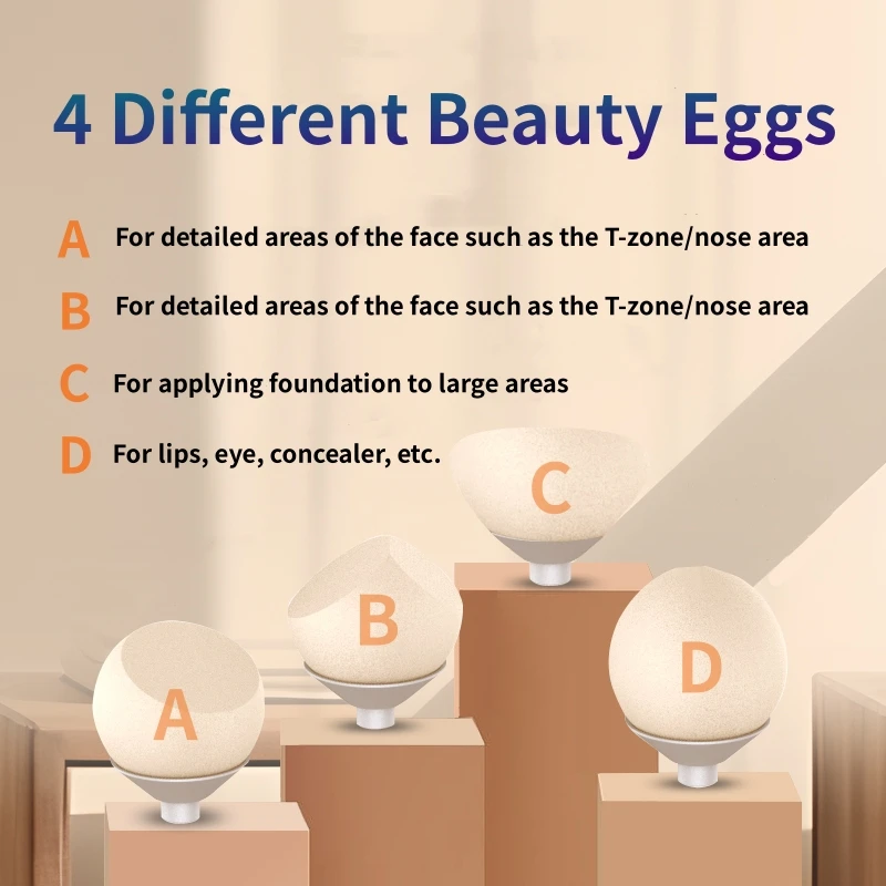 Electric Makeup Powder Puffer With 4pcs Foundation Sponges Adherent Beauty Egg Efficient Make Up Accessories Beauty Tools