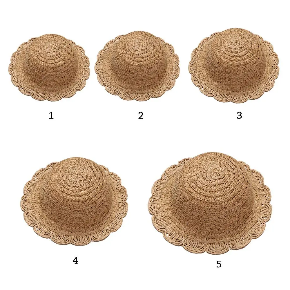 5 Sizes Mini Hand Weaved Hats for 1/81/61/41/3 Doll Mini Hand Weaved Hats Doll Hat Accessories Straw Hat Doll House Accessories