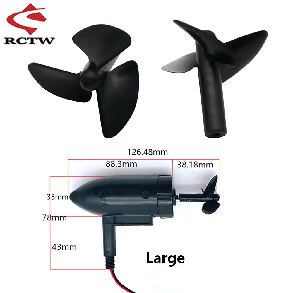 High Quality Inner Hole 2mm 3-Blade Propeller or  8.4V / 12V Underwater Thruster Motor Engine for Rc Fishing Bait Boat Parts