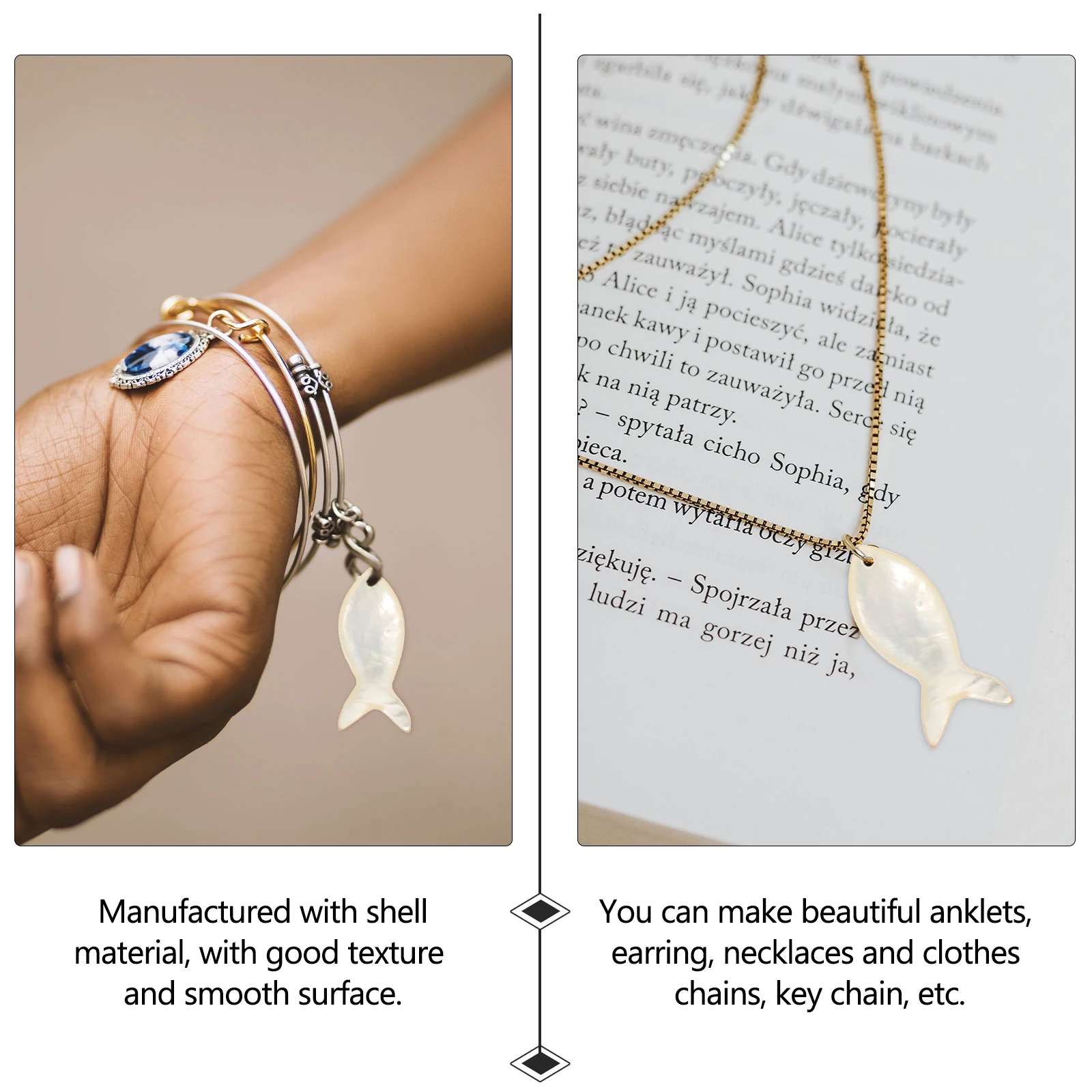 

10Pcs Fish Shape Pendant Shell Material DIY Necklace Bracelet Earrings Making Jewelry Accessories Charm DIY Jewelry Making