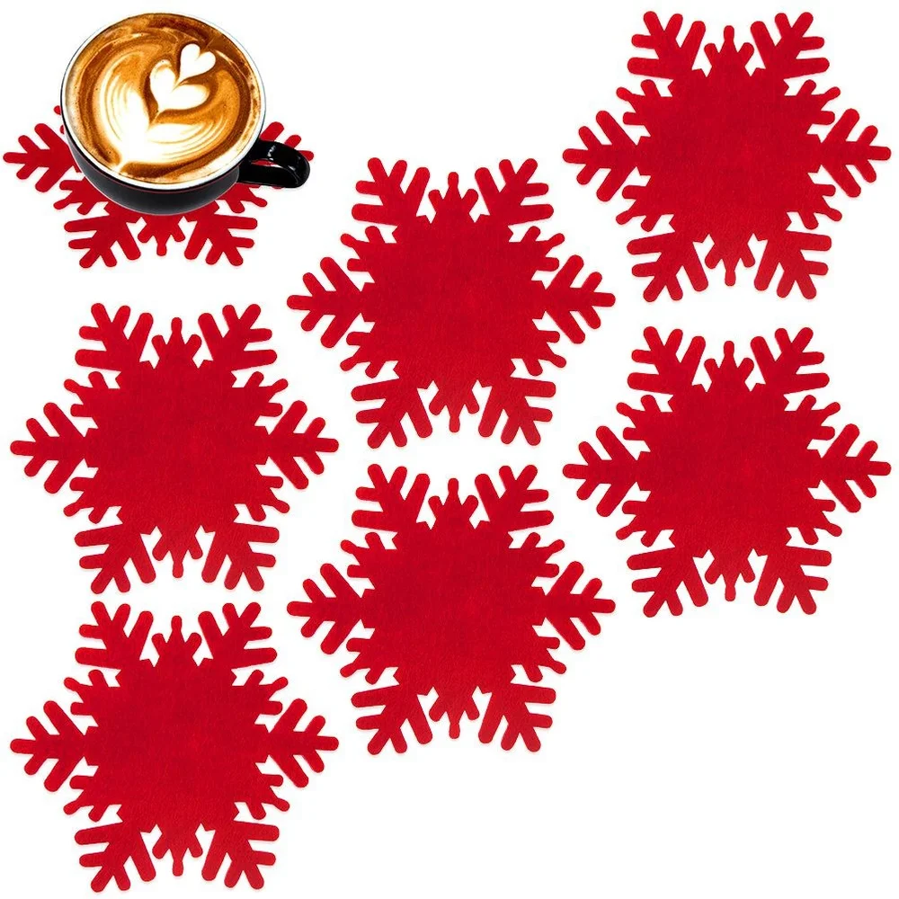 13,5 Cm Rood Vilt Cup Onderzetters 6 Stuks