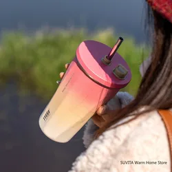 Tyeso 600ML Stainless Steel Coffee Thermos Cup Car Insulated Bottle Leak-Proof Thermos Double Wall Cafe Cup Tumbler Vacuum Flask