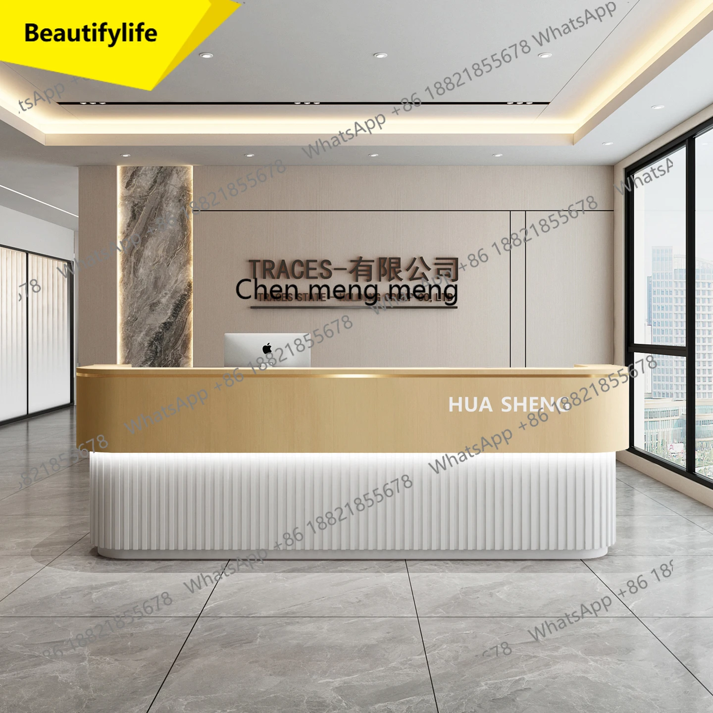 X188 مكتب استقبال للشركة البسيط الحديث طاولة بار الفندق مكتب استشارة صفحة الخروج لصالون التجميل #1