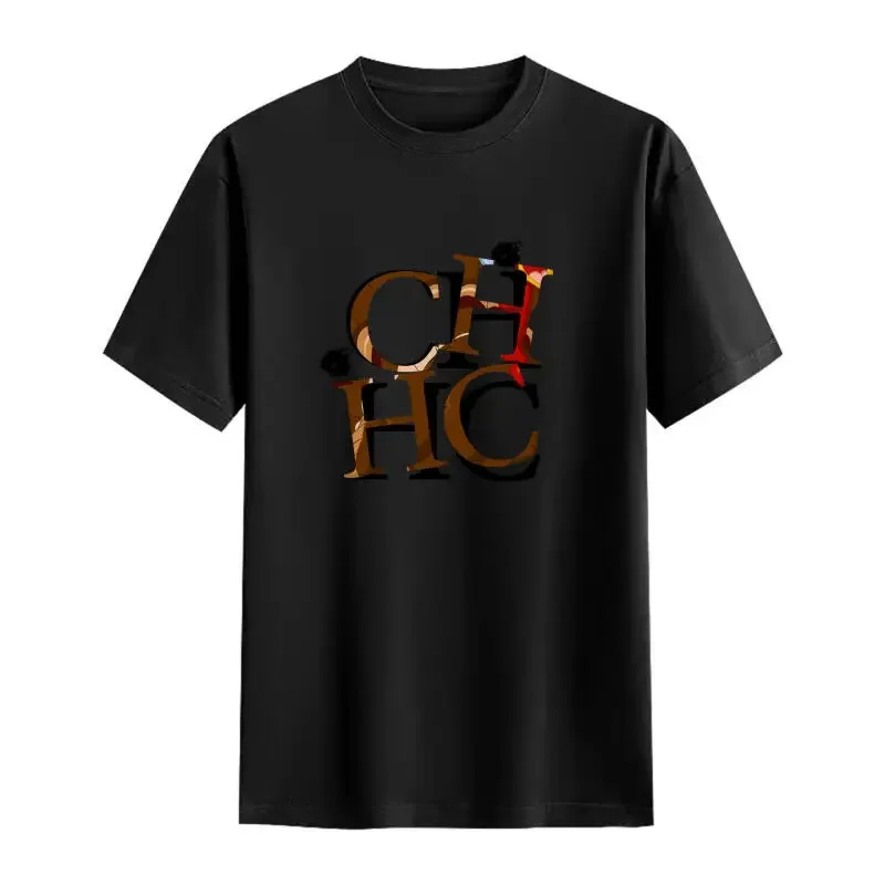 T-shirt stampata di marca CH New Art Letter disponibile in più colori Cotone Vestibilità comoda Casual Moda quotidiana Top versatile