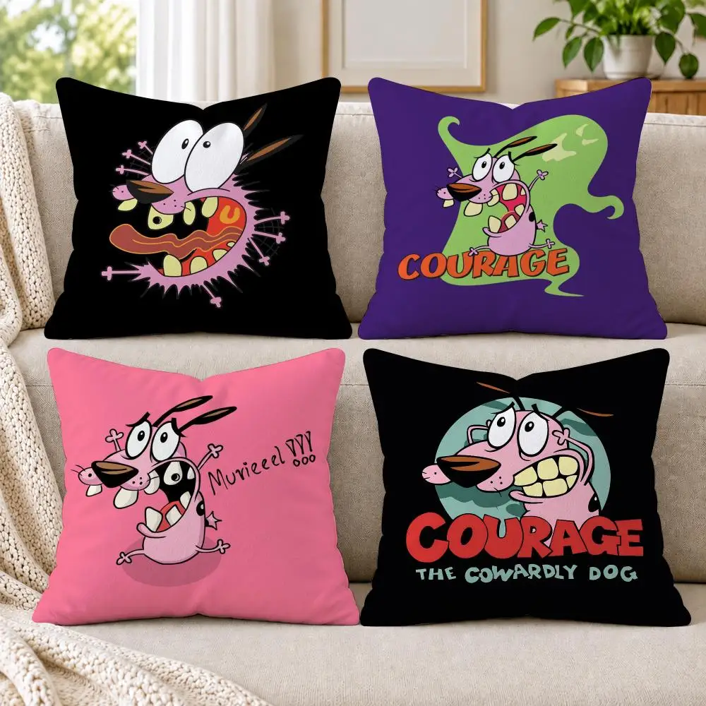 C-Courage Cowardly Dog Cushion Cover Short Plush Double-Sided Printing Sofa Bedroom Living Room Throw Pillow Cover Home Decor