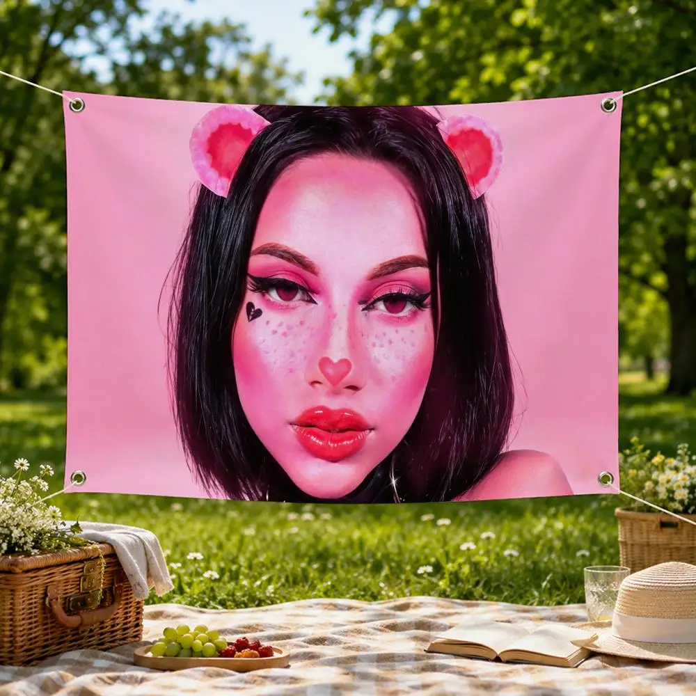 Puerto Rican Singer Omar Courtz Art Flags Wall Hanging Flag Banner for Bedroom Dorm Party Festival Camping Indoor Outdoor Decor