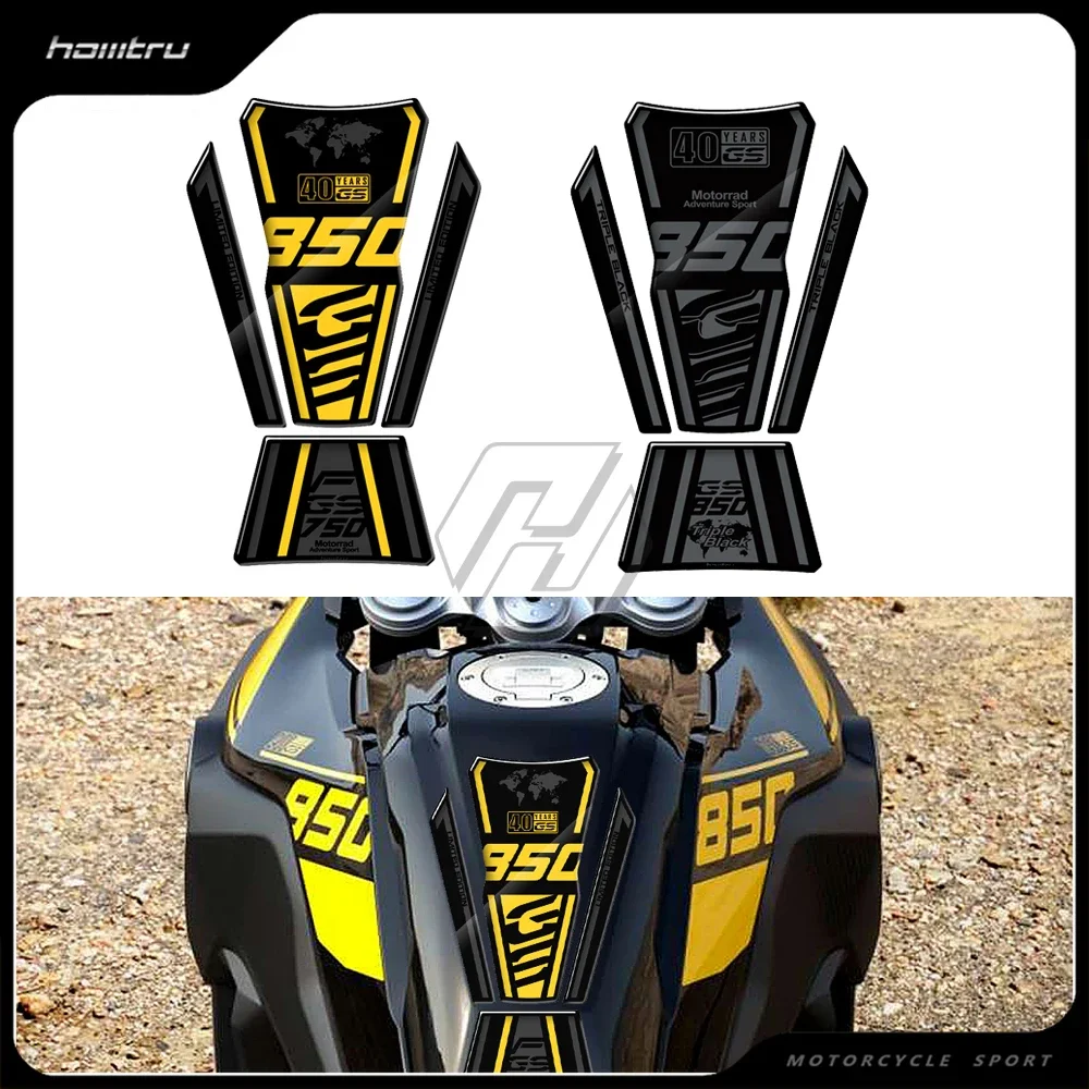 

Для BMW Motorrad F850GS 40-летняя тройная черная наклейка на бак, декоративная клейкая наклейка для топливного бака мотоцикла