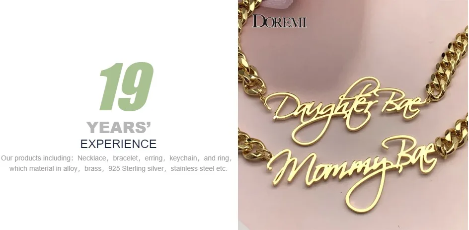 DOREMI 8mm Cuban Thick Chain Customized Cursive Nameplate Necklaces Custom Name Pendant Personalized Necklace Women Gift