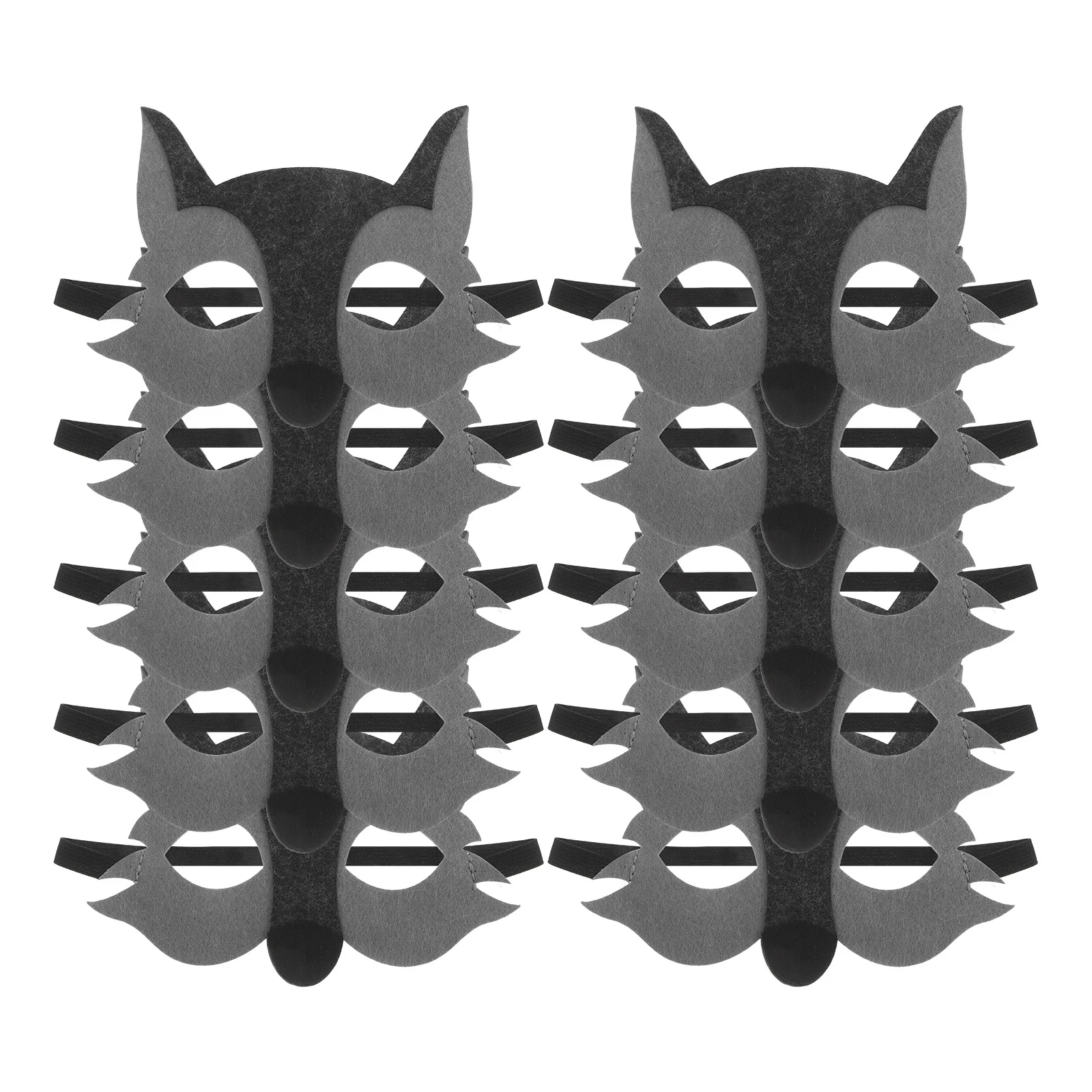 

10Pcs Kids Animal Masks Felt Wolf Half Face Mask for Children's Parties Role Playing Activities Soft Skin-Friendly Vibrant