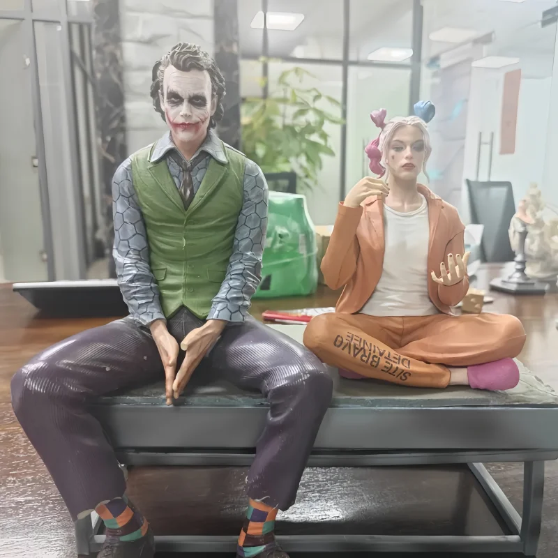 New 30cm Joker Sitting Posture Figure Anime Movie Birds Of Prey Clown Figure Pvc Action Figurine Collection Model Decoration Toy