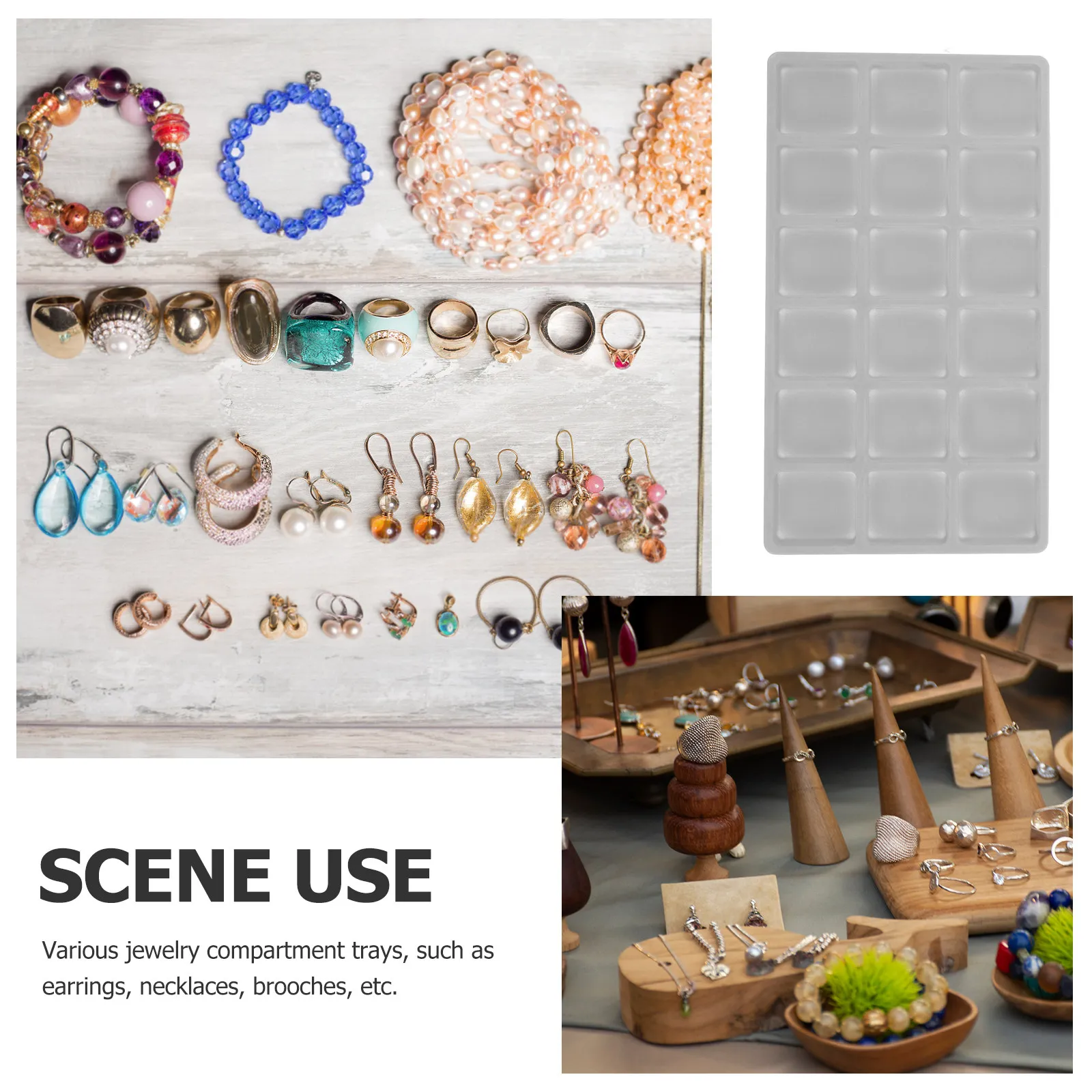 

Органайзер для украшений с отделениями для хранения серег, колец, ожерелий, выдвижной ящик для демонстрации, подставка для бижутерии, лоток для бисера