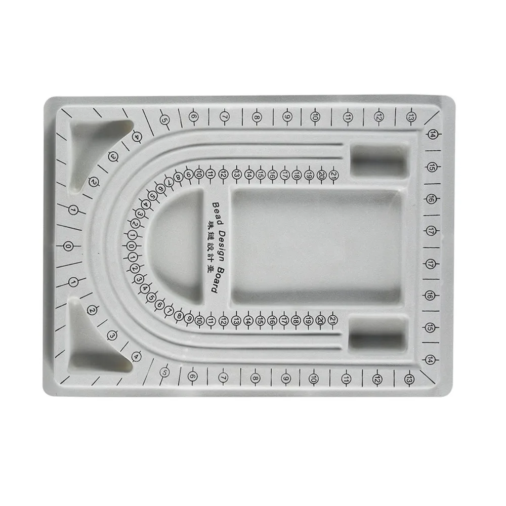 

Серая доска для бисера из полимерной смолы с мерной шкалой, практичный инструмент для организации бисероплетения и ювелирных изделий, 32x24 см, инструмент для нанизывания бисера, доска для дизайна бисера