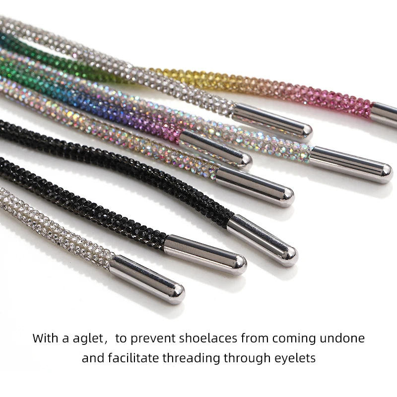 80/100/120/140cm Crystals Shoelace Fashion Rhinestones Rope For Clothes Shoes Accessories Glitter Rhinestones Diamond Shoelace