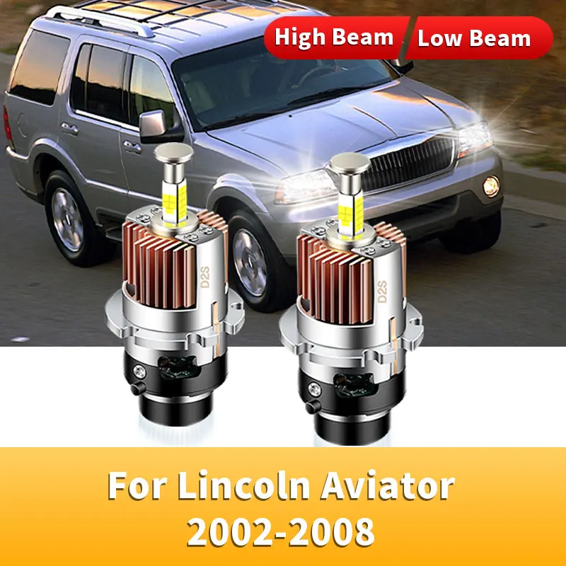 2Pcs 360 D Series Canbus LED Headlight Bulbs 35W 6000K 32000LM Auto Xenon Bulbs Replacement Plug&Play For Lincoln Aviator 02-08