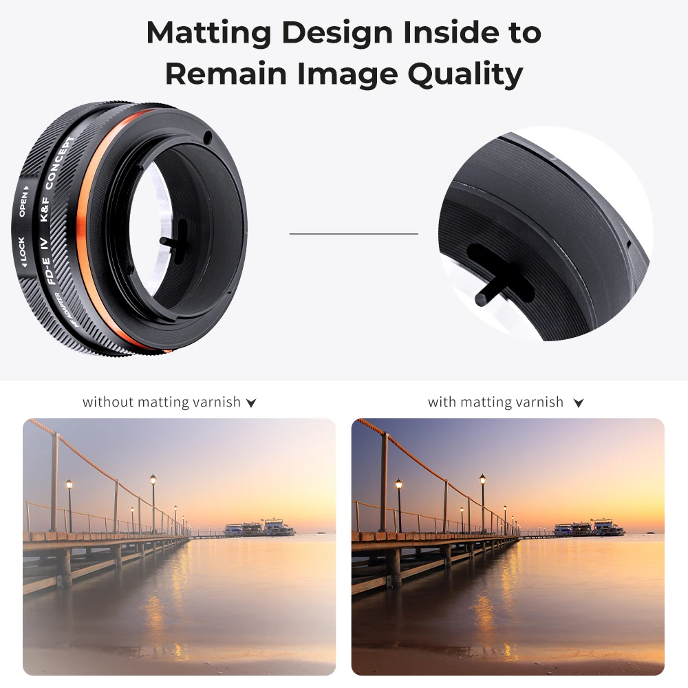 K&F Concept FD to E IV Pro Lens Adapter Canon FD to Sony E Mount Camera a6000 a5000 A7C A7C2 A1 A9 A7S A7R2 A73 A7R4 A7R5