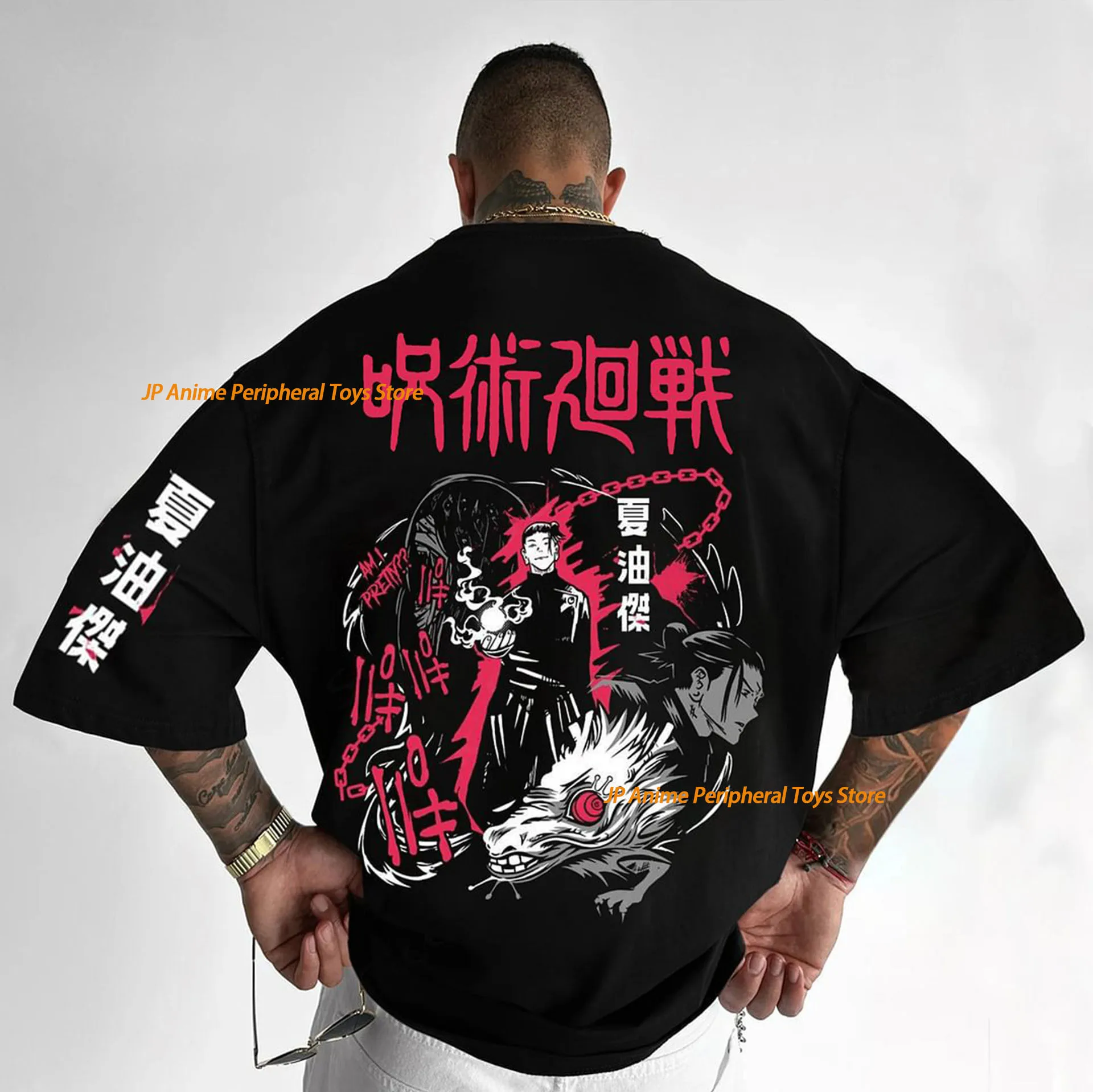 Men's Cotton T-Shirt Fashion Jujutsu Kaisen Itadori Yuji Oversize Anime Graphic Tees Shirts For Cosplay ShortSleeveFemaleClothes