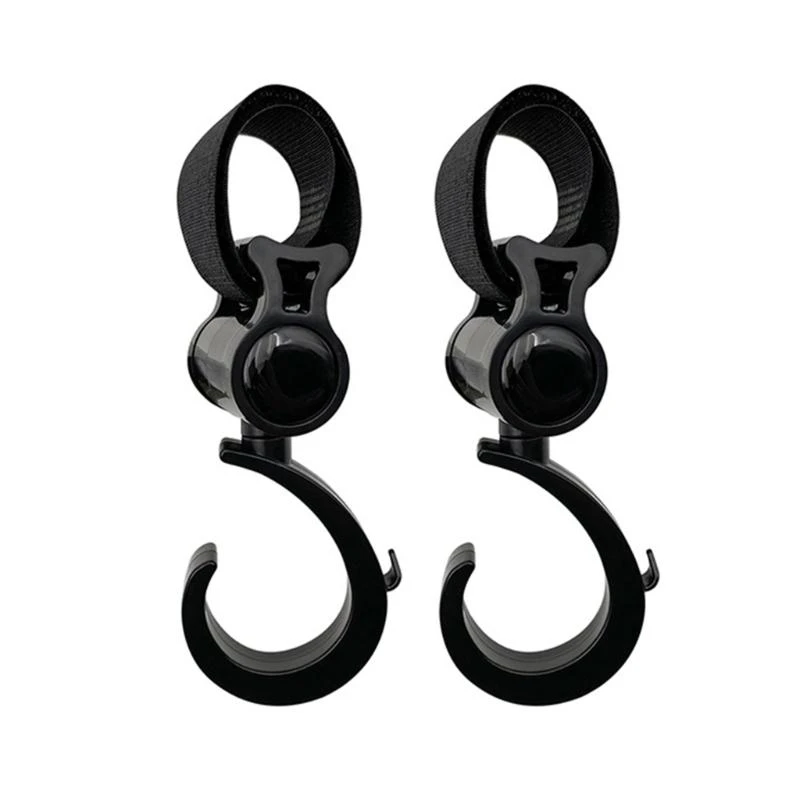 

360 Degree Rotating Strollers Accessory Hanger Clip Hook Designing Easy Installation No Tool Required for Busy Parents
