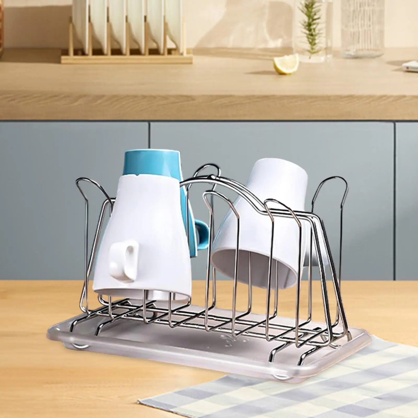 Cup Drying Rack with 6 Claws Simple Space Saving Sturdy Glass Tumbler Organizer for Countertop Office Table Restaurant Cabinet