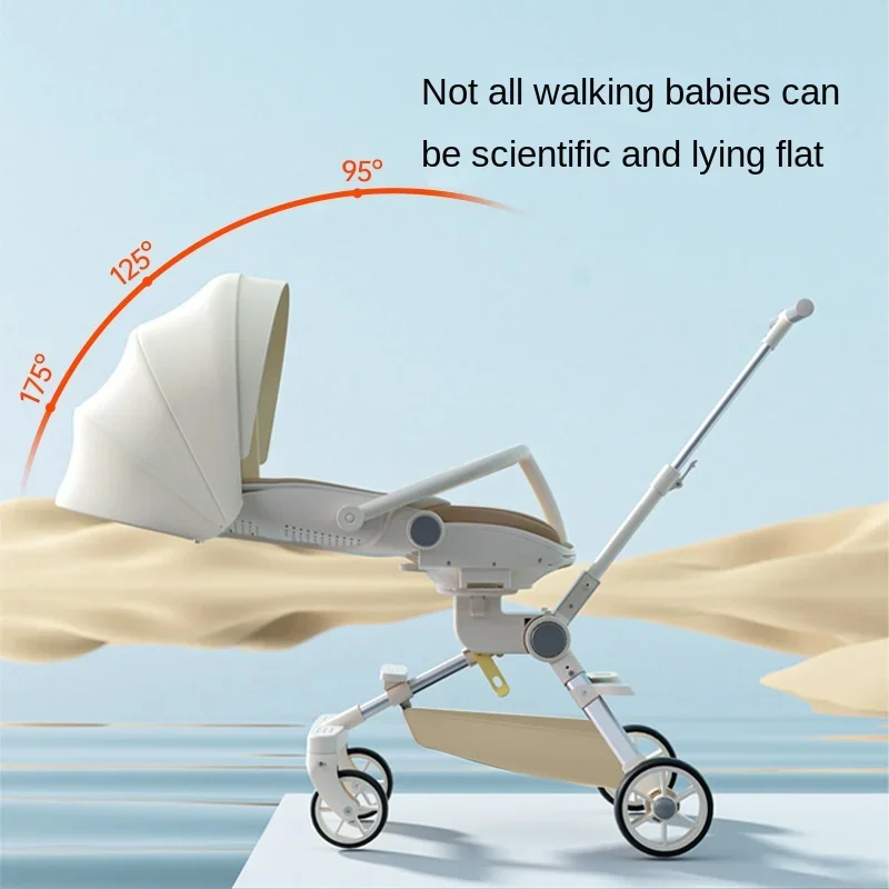 Легкая Складная коляска для новорожденных, двухстороннее поворотное сиденье, коляска с 4 колесами, защита от прокручивания