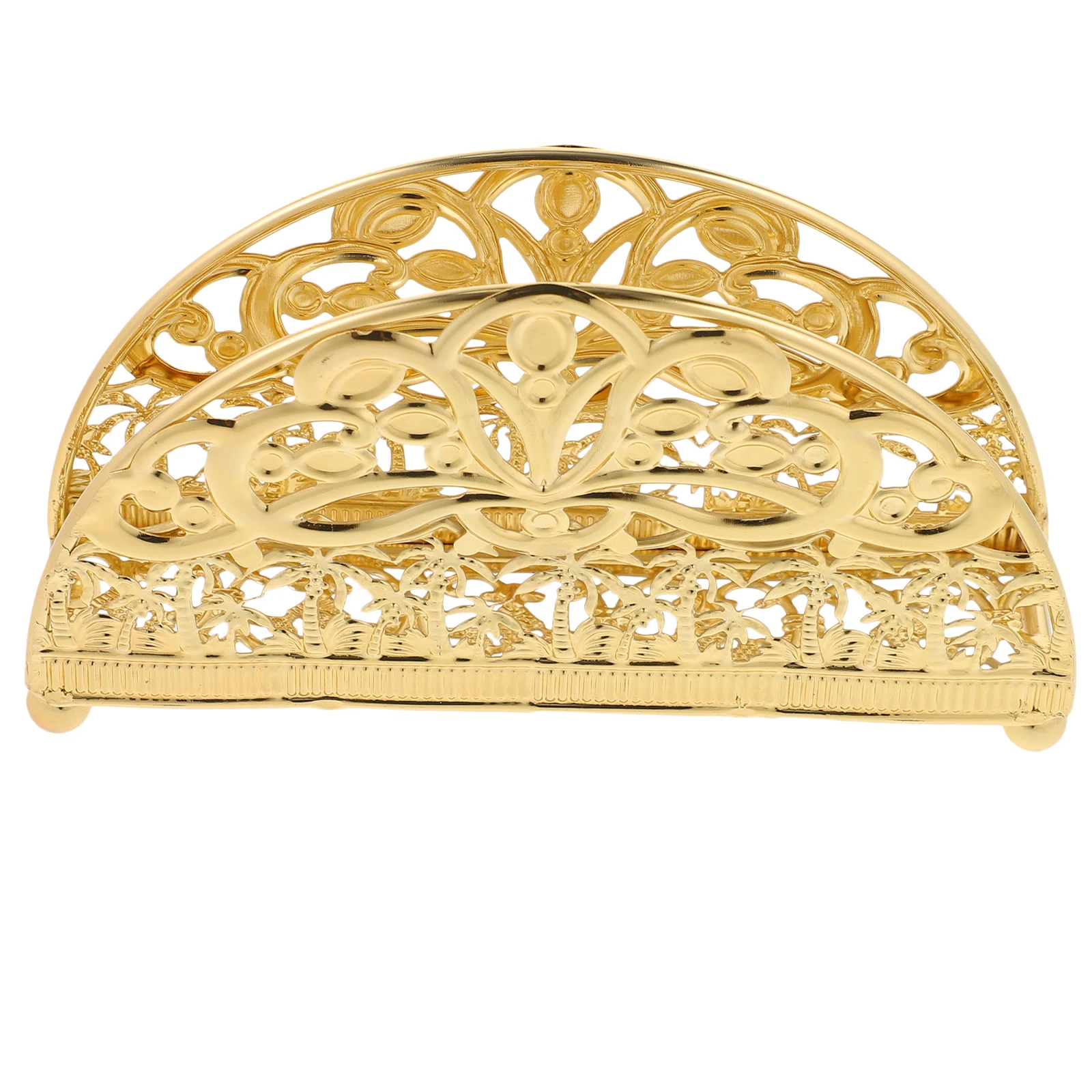 

Vintage Metal Napkin Holder Semicircle Golden Paper Towel Storage Restaurant Decor Kitchen tissue holder napkin stand rack