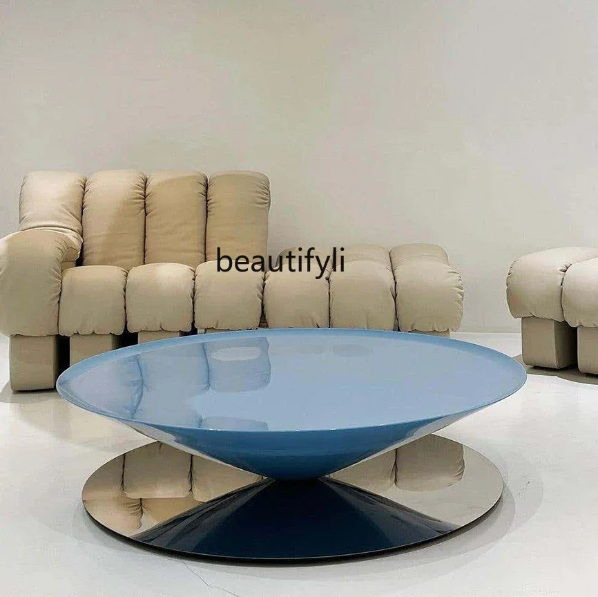 

zzDesigner Cone Reflection Mirror-Surface Tea Table Light Luxury Model Room Living Room Personality Bar Coffee Table
