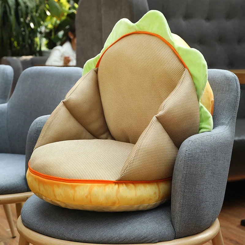 Simualtion Plush Bread Toast Hamburger Pillow Lazy Sofa Turn To Seat Cushion Stuffed Food Toys Home Deco Kids Gifts